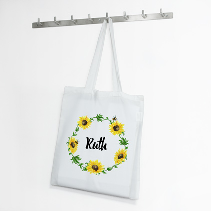 Personalised Tote Bag - Sunflowers Any Name