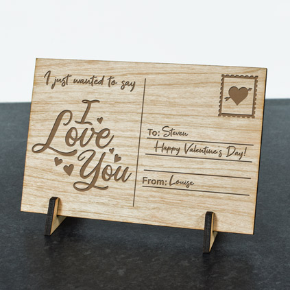 Personalised Wooden Postcard - Love Letter