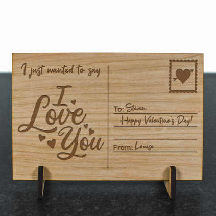 Personalised Wooden Postcard - Love Letter