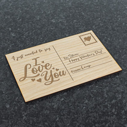 Personalised Wooden Postcard - Love Letter