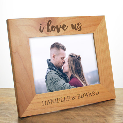 Personalised I Love Us Wooden Photo Frame