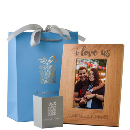 Personalised I Love Us Wooden Photo Frame