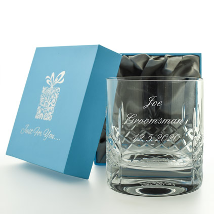 Personalised Mayfair Crystal Whisky Glass With Satin Gift Box