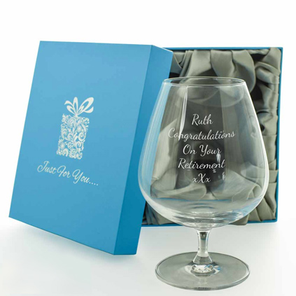 Personalised Dartington Brandy Glass With Satin Gift Box