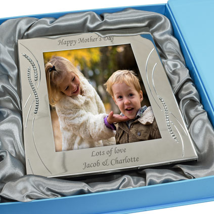 Personalised Photo Frame With Diamante Crystals And Gift Box