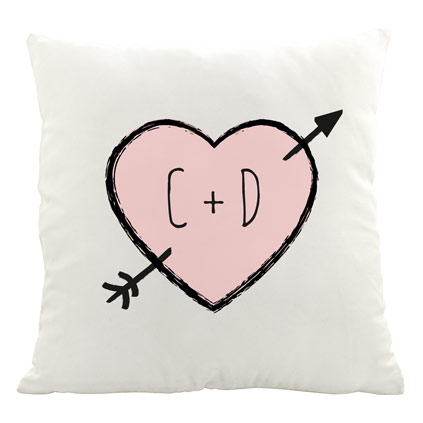 Personalised Cushion - Love Hearts And Initials