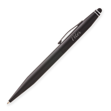 Personalised Cross Tech 2 Black Ballpoint Pen With Stylus