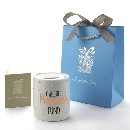 Personalised Money Box - Prosecco Fund