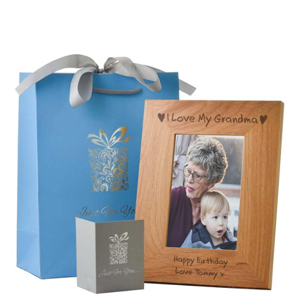 Personalised 'I Love My Grandma' Wooden Photo Frame