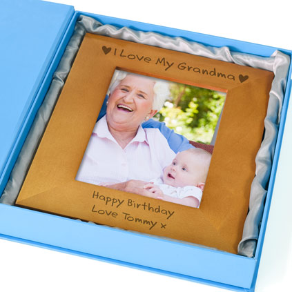 Personalised 'I Love My Grandma' Wooden Photo Frame