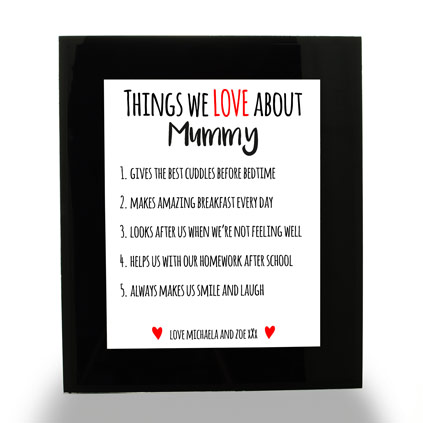 Personalised 'Things We Love About Mummy' Print