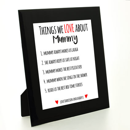 Personalised 'Things We Love About Mummy' Print
