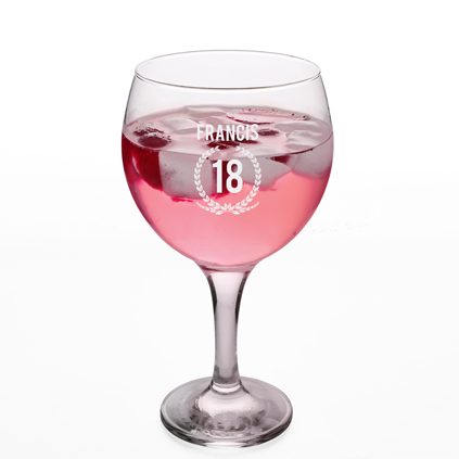 Personalised Gin Glass - 18th Birthday