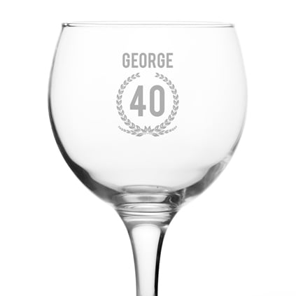 Personalised Gin Glass - 40th Birthday