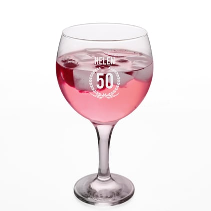 Personalised Gin Glass - 50th Birthday