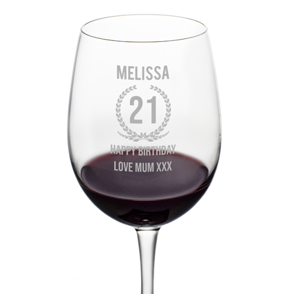 Personalised Wine Glass - 21st Birthday