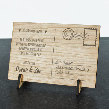 Personalised Wooden Postcard - Made With Love