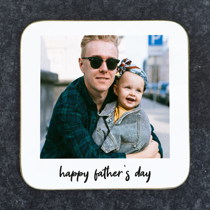 Personalised Polaroid Photo Coaster For Dad