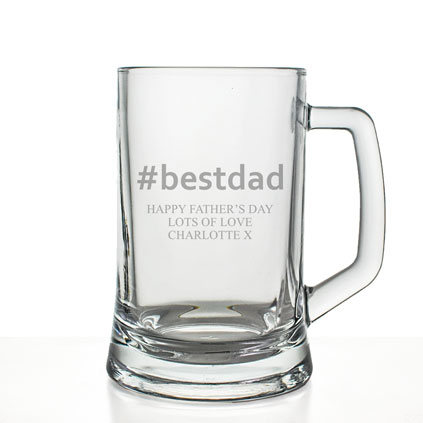 Personalised Hashtag Best Dad Pint Tankard