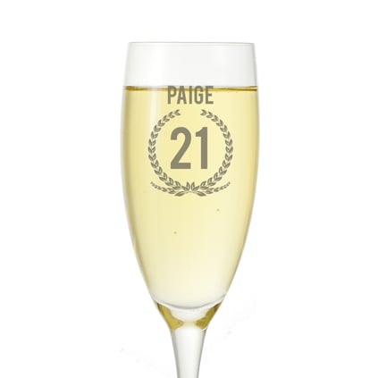 Personalised Champagne Flute - 21st Birthday