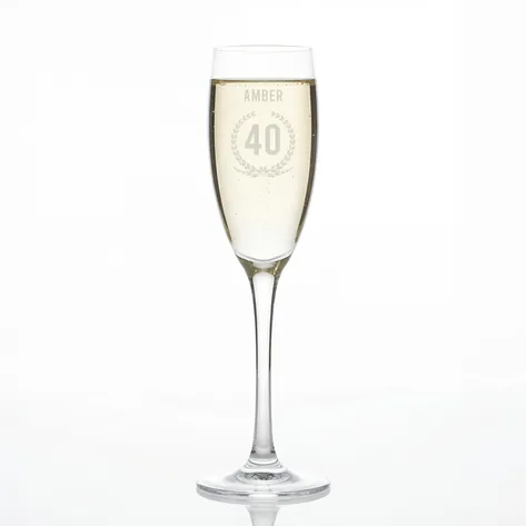 Personalised Champagne Flute - 40th Birthday