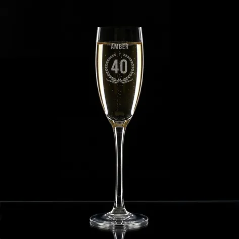 Personalised Champagne Flute - 40th Birthday