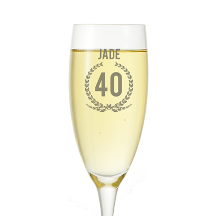Personalised Champagne Flute - 40th Birthday