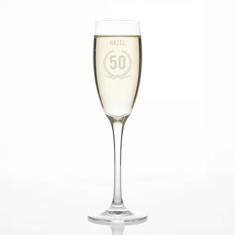 Personalised Champagne Flute - 50th Birthday