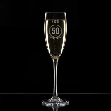 Personalised Champagne Flute - 50th Birthday