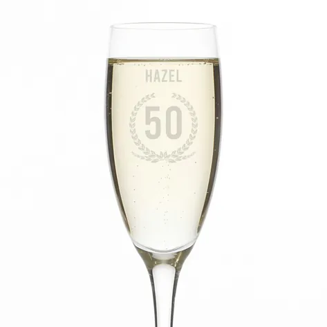 Personalised Champagne Flute - 50th Birthday