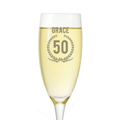 Personalised Champagne Flute - 50th Birthday
