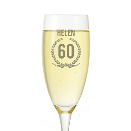 Personalised Champagne Flute - 60th Birthday