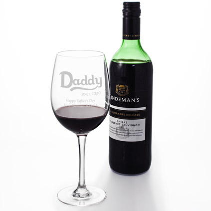 Personalised Daddy Since Wine Glass