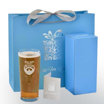 Personalised Pint Glass - Real Dads Have Beards Personalised Pint Glass - Real Dads Have Beards
