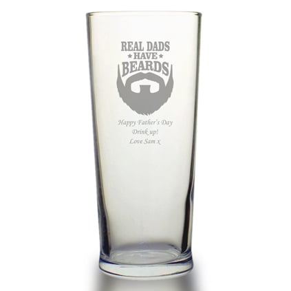 Personalised Pint Glass - Real Dads Have Beards Personalised Pint Glass - Real Dads Have Beards