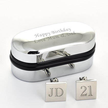 Personalised Silver Cufflinks Any Age and Initials