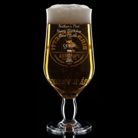 Personalised Birra Moretti Pint Glass