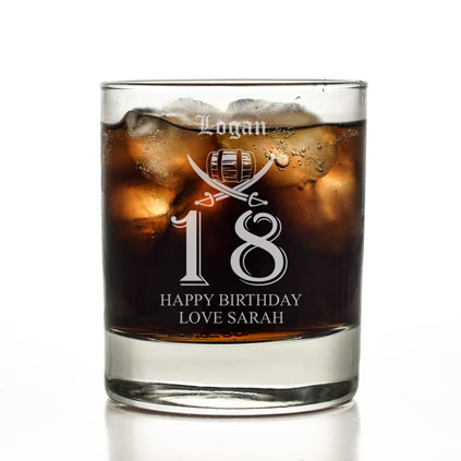 Personalised 18th Birthday Rum Glass Tumbler