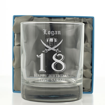 Personalised 18th Birthday Rum Glass Tumbler