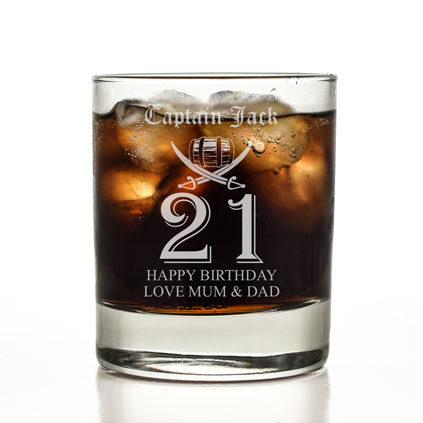 Personalised 21st Birthday Rum Glass Tumbler