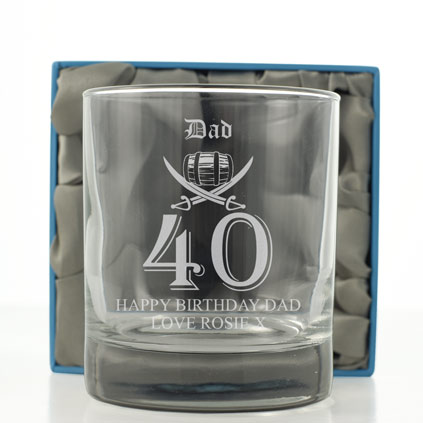 Personalised 40th Birthday Rum Glass Tumbler