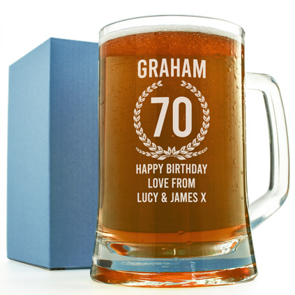 Personalised Tankard - 70th Birthday