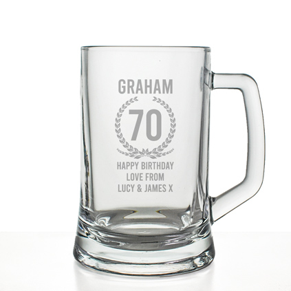 Personalised Tankard - 70th Birthday