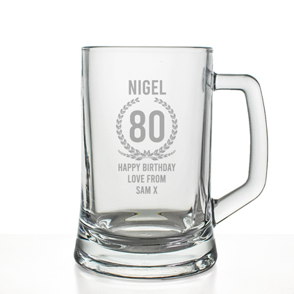 Personalised Tankard - 80th Birthday