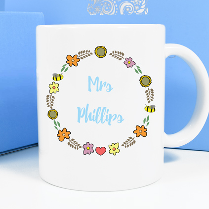 Personalised Mug - Floral Teacher Design