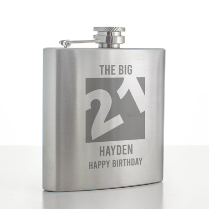 Personalised Big 21 Hip Flask