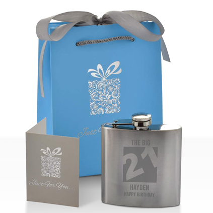 Personalised Big 21 Hip Flask