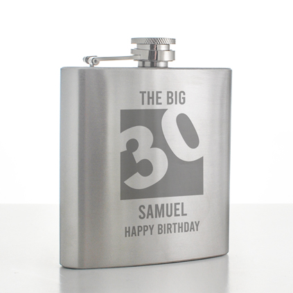 Personalised Big 30 Hip Flask