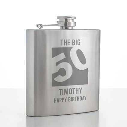 Personalised Big 50 Hip Flask