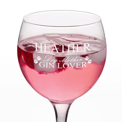 Personalised Gin Glass - Dog Mother Gin Lover